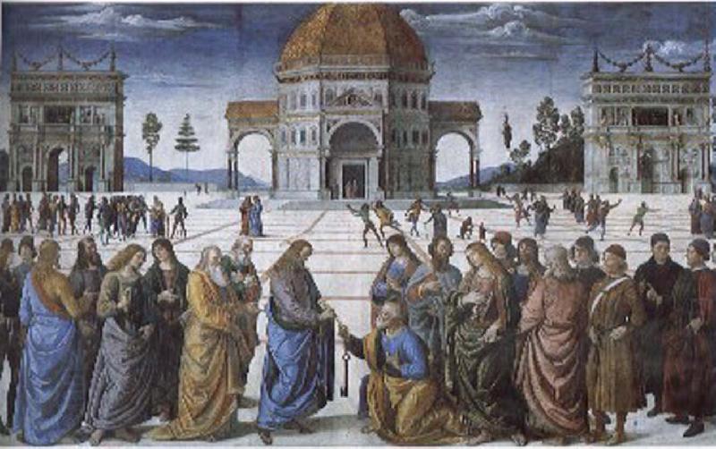 Pietro Perugino Christian kingdom of heaven will be the key to St. Peter's oil painting picture